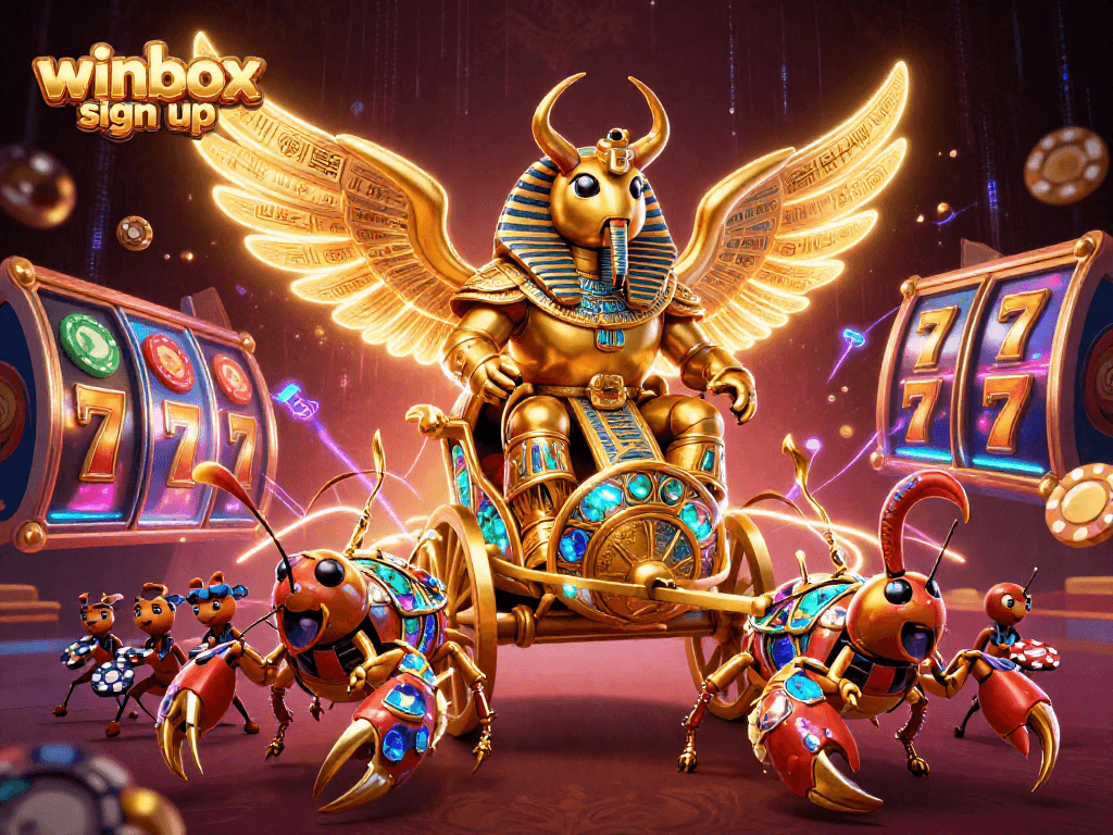Winbox sign up to access thrilling slots and exciting promotions with a colorful casino illustration