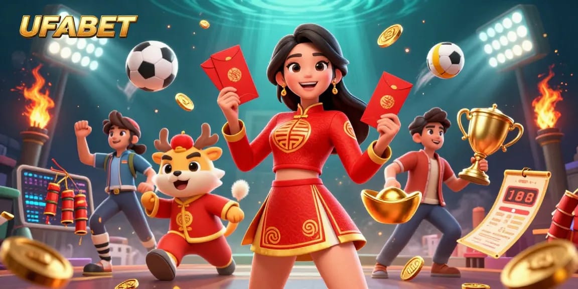 Bet on exciting games at UFABET, featuring stunning characters and dynamic sports elements.