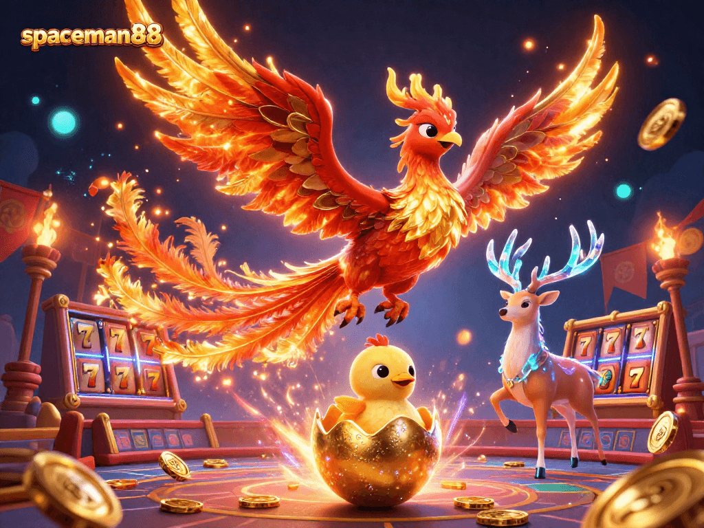 Play and win big with spaceman88 featuring dynamic casino elements like spinning slots and golden jackpots.