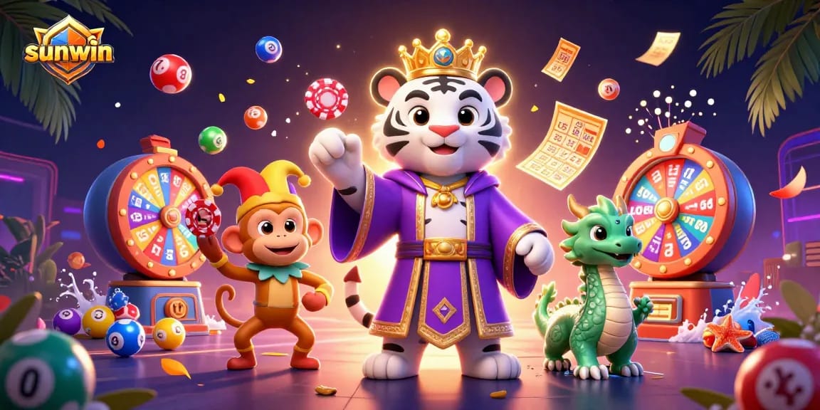 Engage with sunwin’s thrilling lottery gaming scene featuring vibrant characters and dynamic elements.