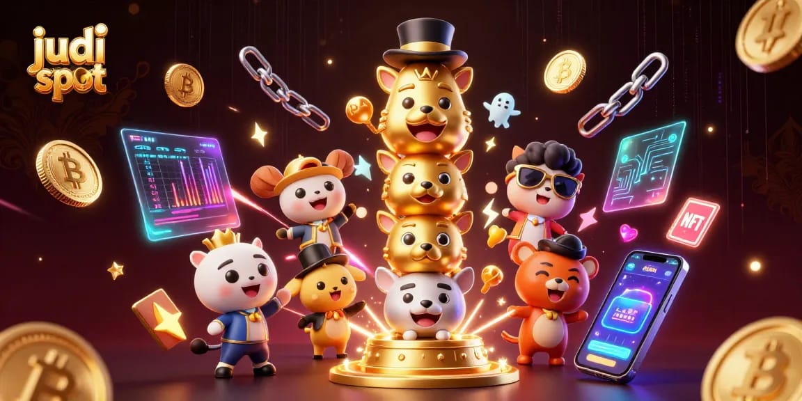 Engage in judi slot excitement with a vibrant totem pole surrounded by dynamic casino elements.