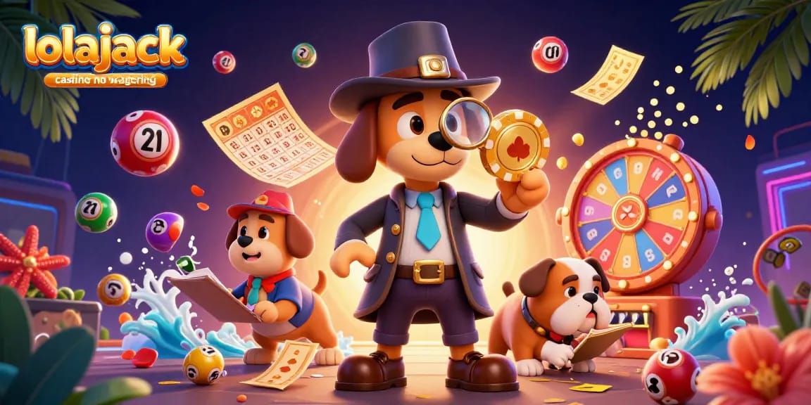 Experience big wins at lolajack casino no wagering with thrilling golden poker chips and colorful game elements.