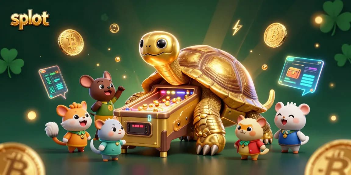 Spin the slot reels with excitement as golden tortoise and animals engage in a thrilling game.