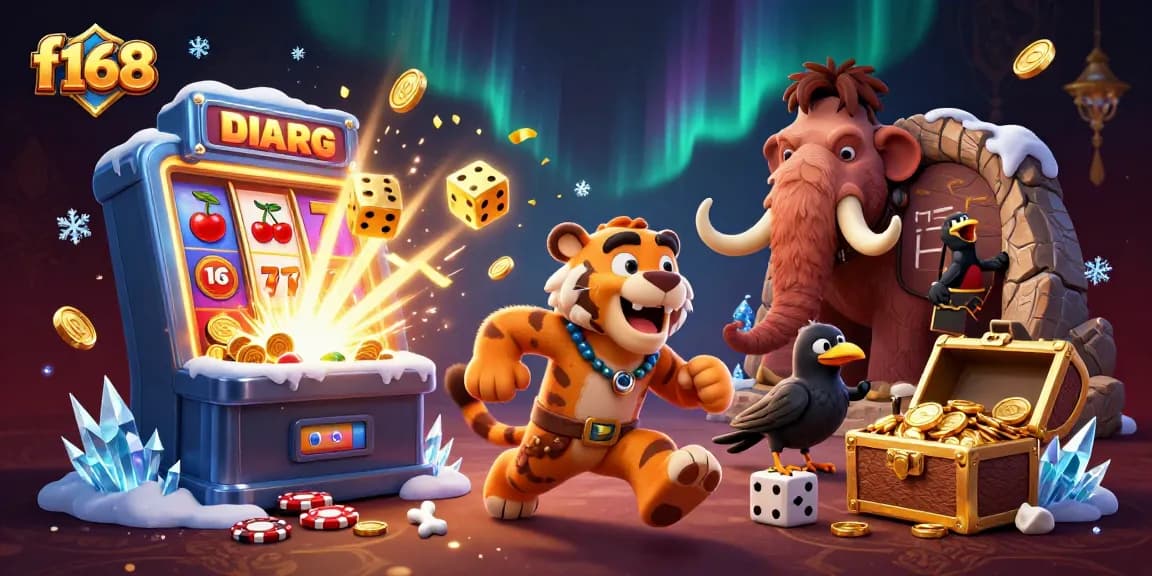 Experience exciting gaming adventures at f168 with a 3D cartoon representation of a casino