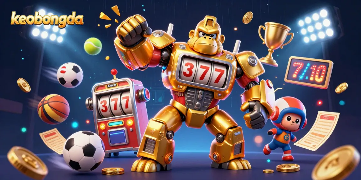 Experience keobongda excitement with the dynamic action of a gorilla mech and flying sports balls.