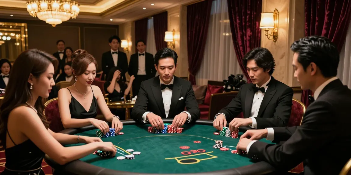 Engaging poker scene at https://rokok88.jpn.com, showcasing intense gameplay and luxurious casino atmosphere.