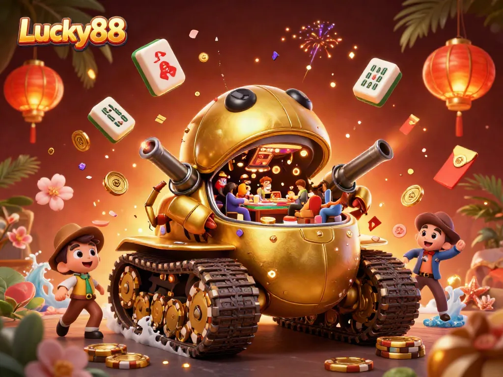 Experience thrilling gameplay with Lucky88 in a vibrant casino scene packed with excitement.