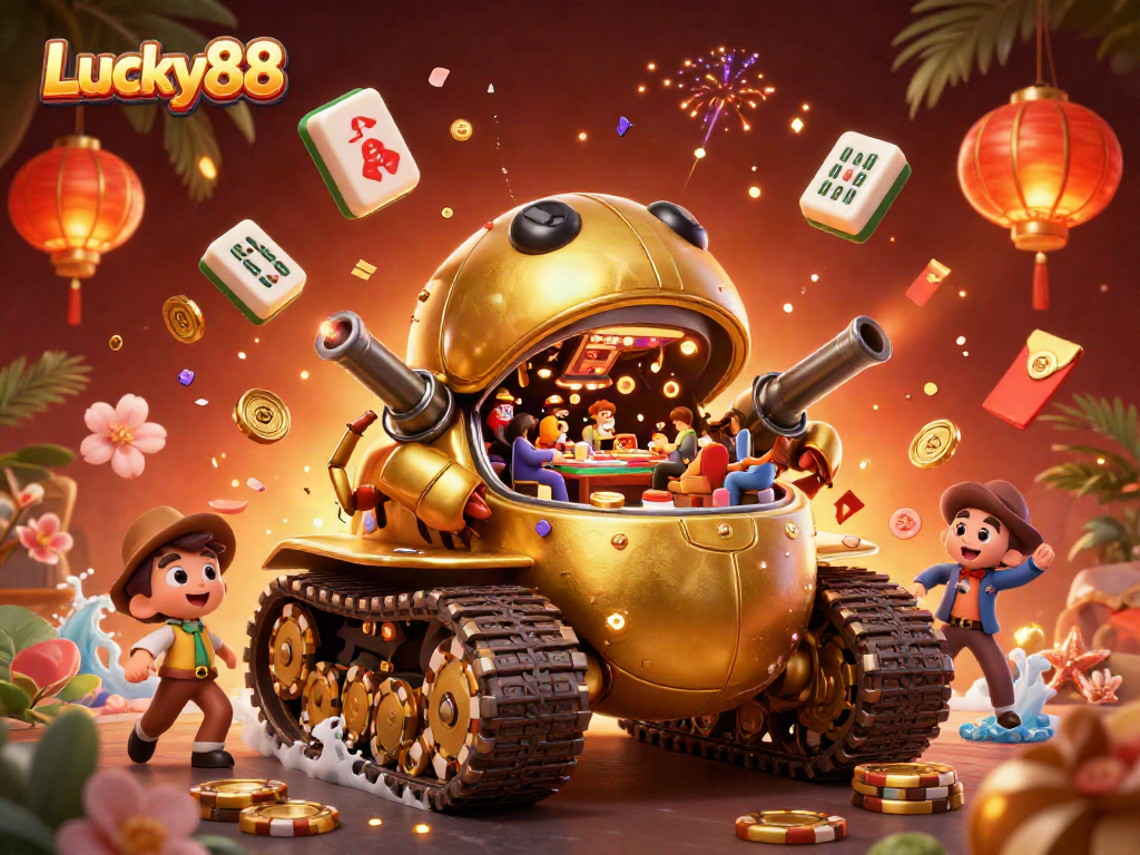 Experience thrilling gameplay with Lucky88 in a vibrant casino scene packed with excitement.