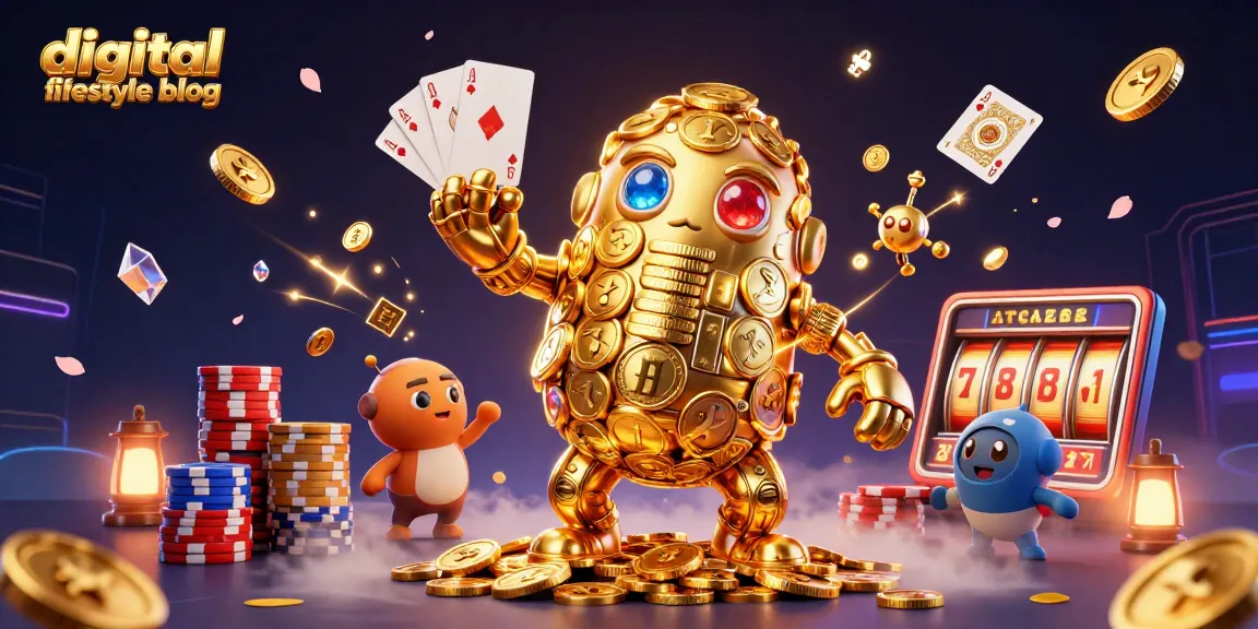Engage with the digital lifestyle blog featuring a dynamic scene of a golden golem with casino elements.