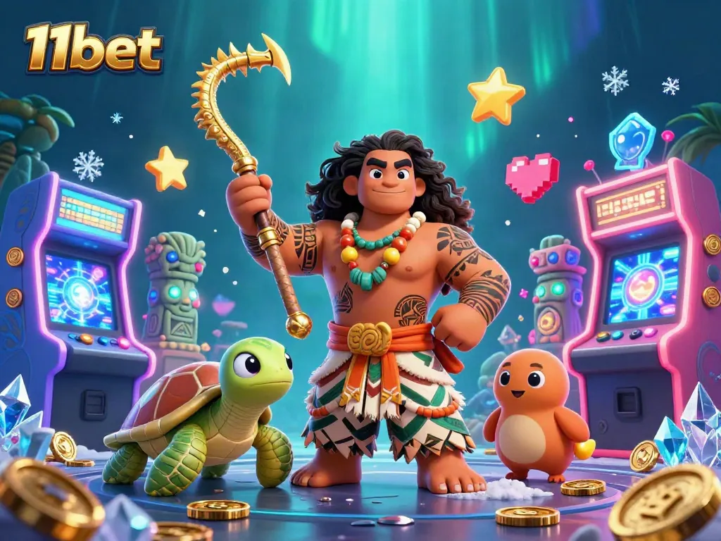 Bet on 11bet with the vibrant 3D hawk and turtle in this dynamic casino scene.