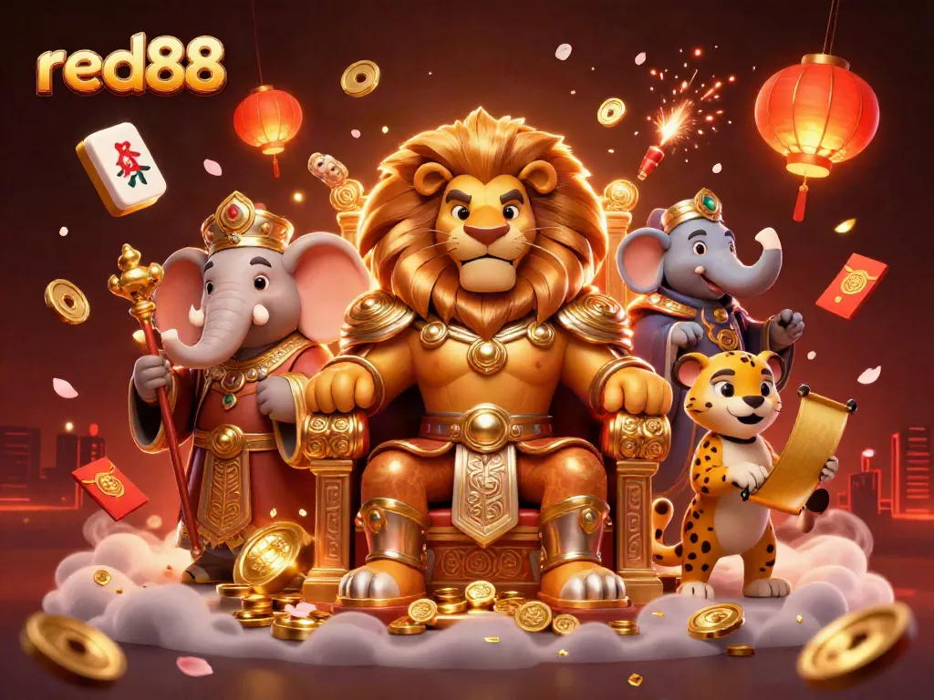 Engage with thrilling red88 slot games featuring dazzling scenes of Asian-themed gaming elements and characters.