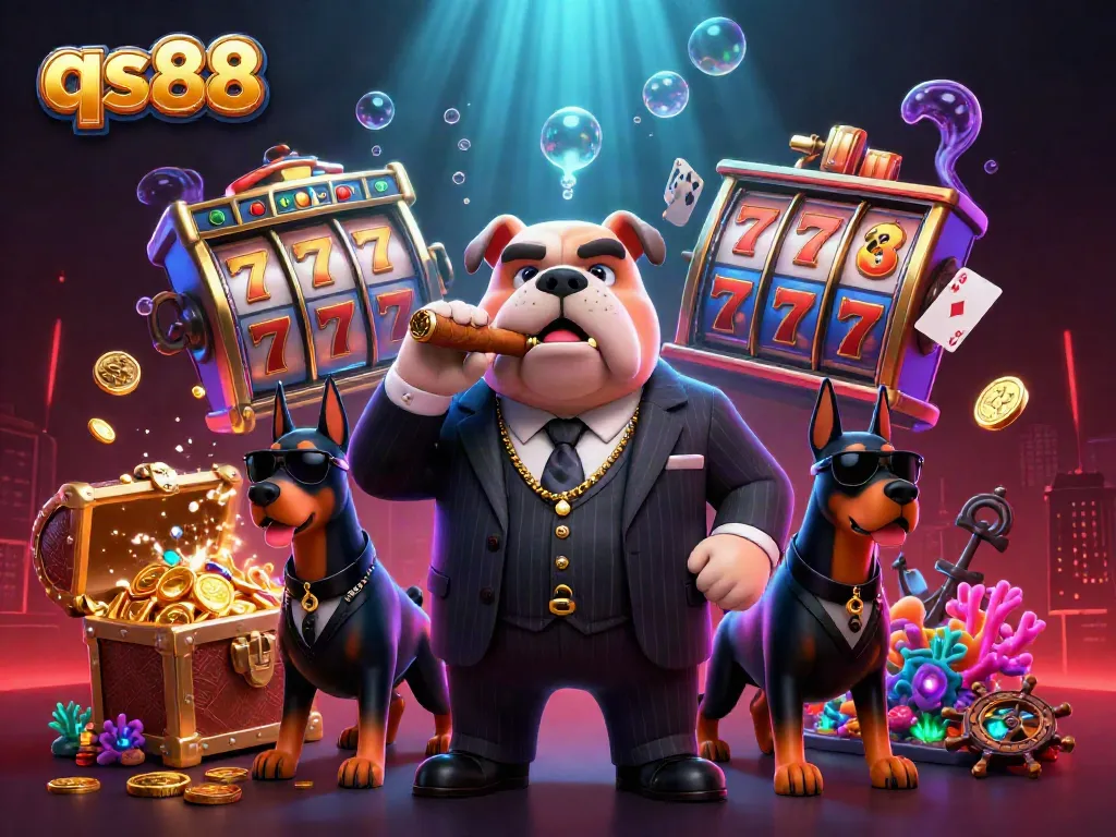 Experience the thrilling world of qs88 with slot reels and casino action in a vibrant scene.
