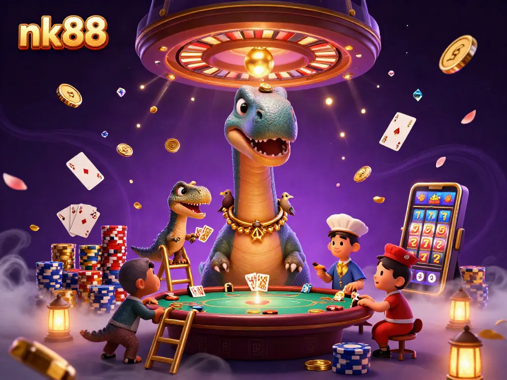 Experience vibrant gameplay at nk88 while winning gold coins and gems in a dynamic casino setting.