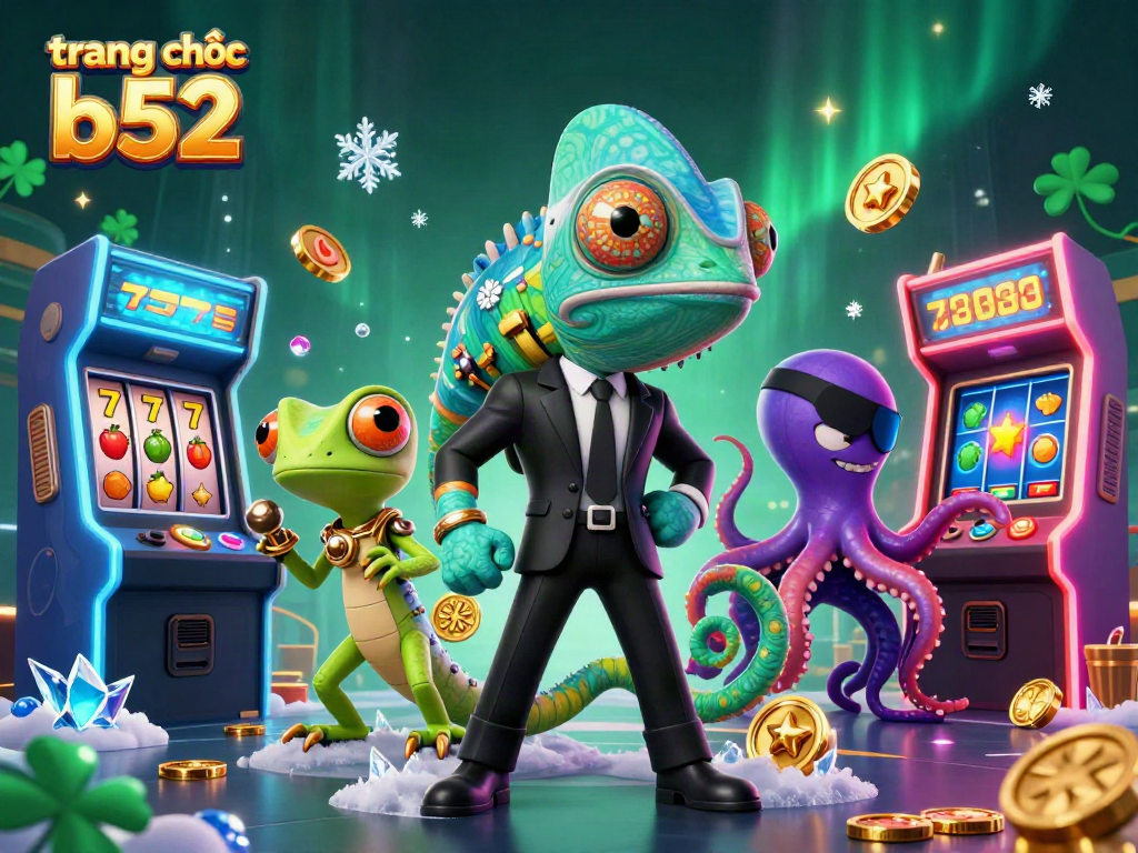 Experience thrilling gaming at trang chủ b52 with vibrant 3D characters and casino elements.