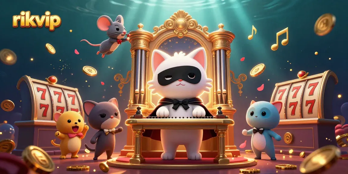 Experience thrilling rikvip slot games with a captivating 3D casino illustration featuring dynamic characters and rich details.