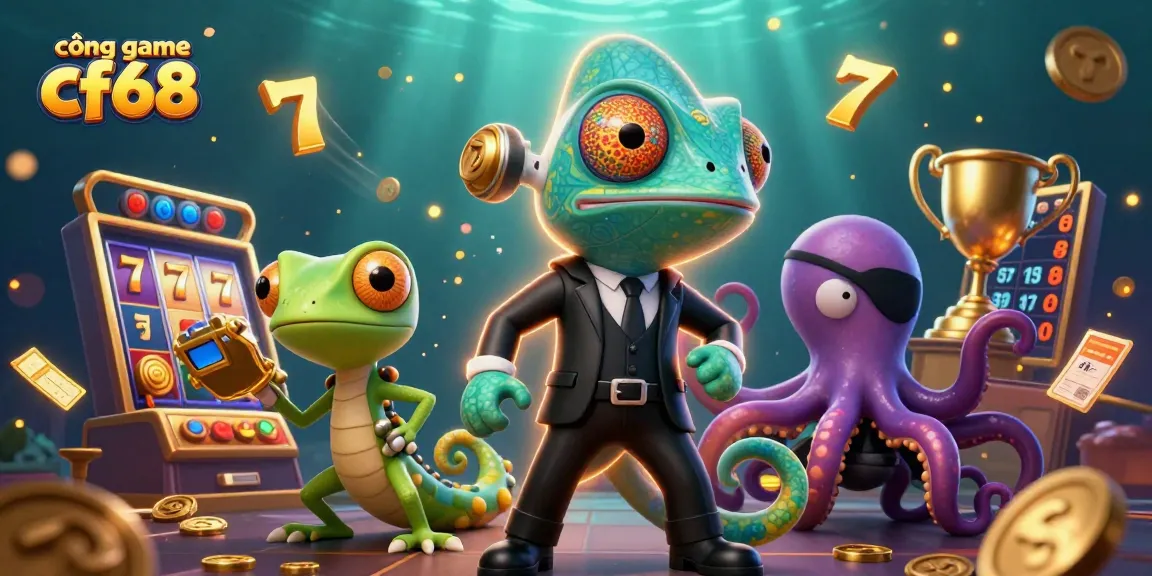 Experience thrilling gameplay at cổng game cf68 with colorful slot reels, vibrant characters, and dynamic betting elements.