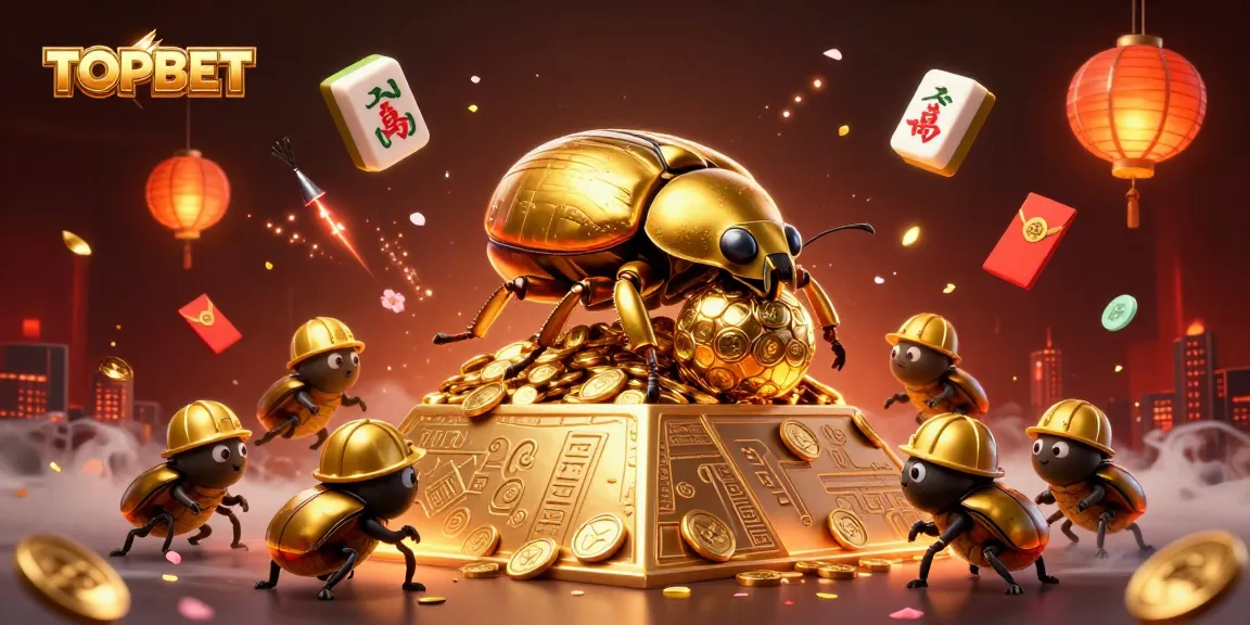 TOPBET offers thrilling casino experiences with golden beetles and festive games ambiance.