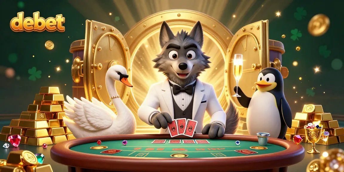 Join debet's exhilarating experience featuring sophisticated gaming elements and lavish characters in a stunning casino.
