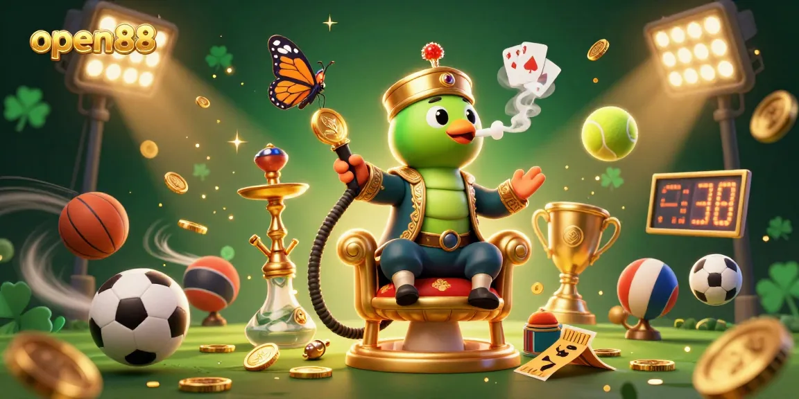 Engage with open88's thrilling casino adventure featuring dynamic sports elements and a whimsical caterpillar character.