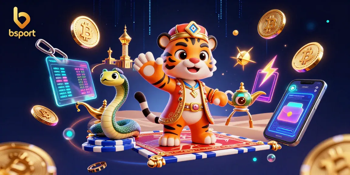 Experience the thrill of betting with Bsport in a vibrant Arabian-themed casino scene.