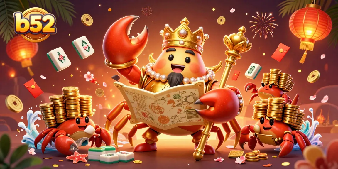 Engage with b52 casino's thrilling golden crab emperor amidst festive elements enthralling gamers.