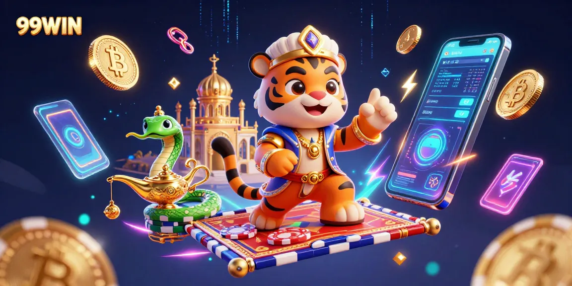 Experience the thrill of winning at 99WIN with vibrant casino elements and magical energy.