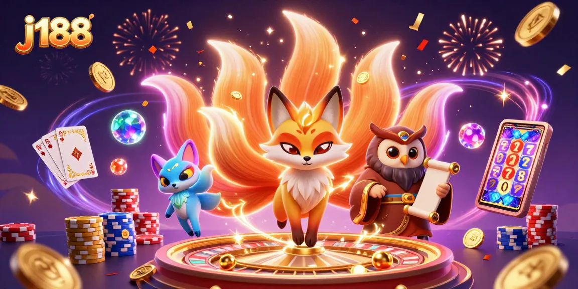 Engage with exciting games at j188 featuring colorful spirits and casino elements