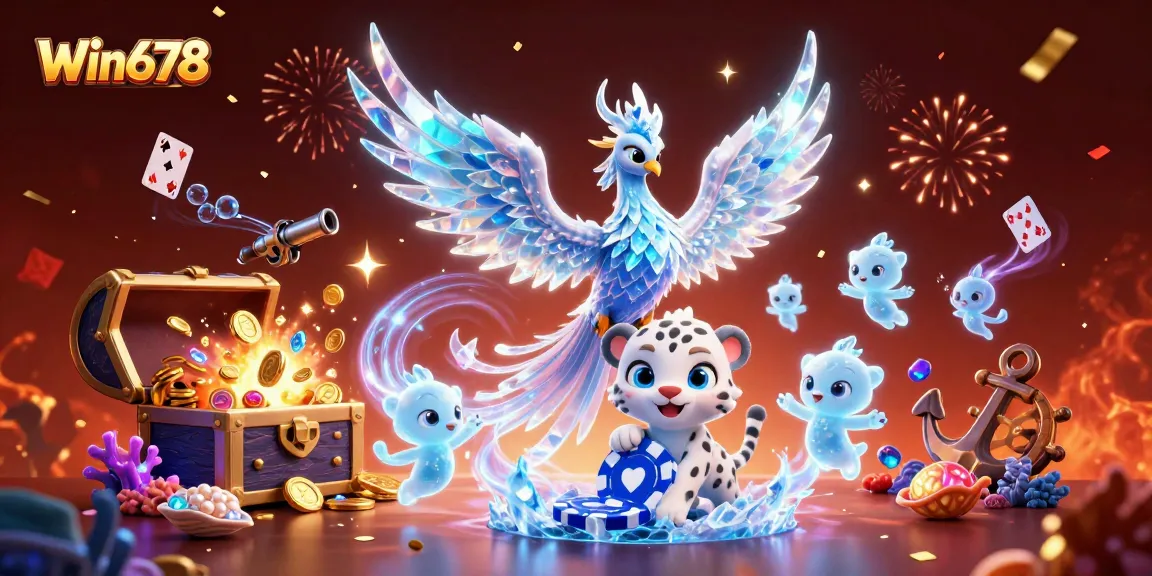 Win678 players engage in a vibrant gaming experience with colorful casino-themed elements.