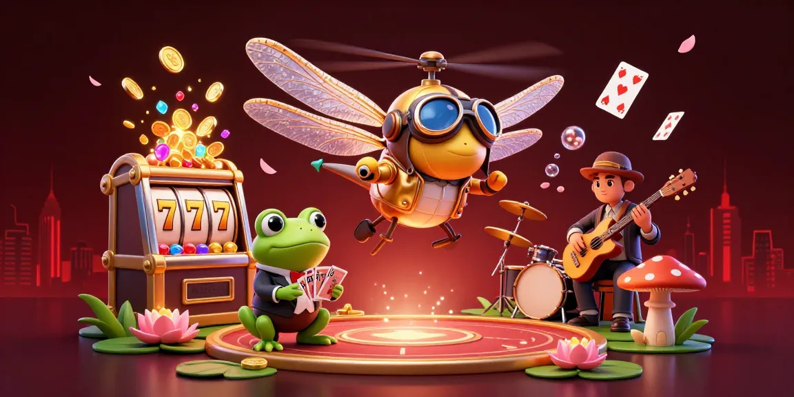 Experience captivating casino excitement with vipwin luxury featuring dynamic gameplay, a charming frog croupier, and vibrant atmosphere.