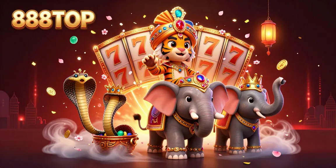 Experience exciting slot games with 888TOP featuring vibrant 3D illustrations.